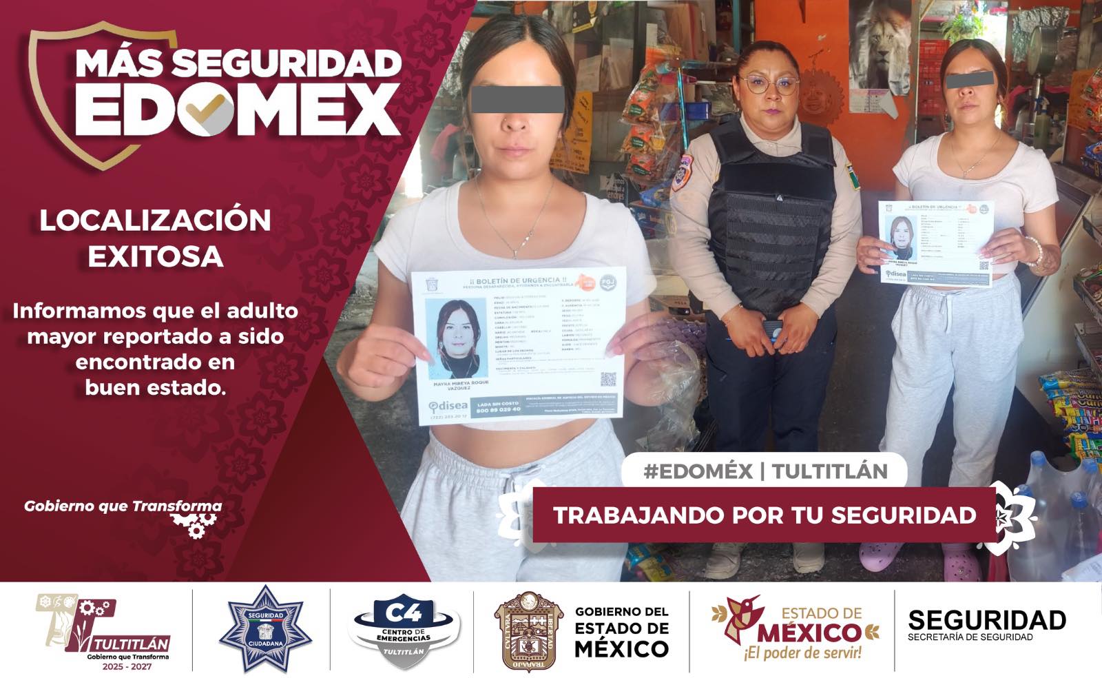 LOCALIZACIÓN EXITOSA MUJER ADULTO MAYOR